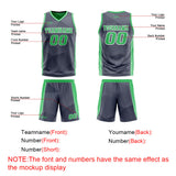 Custom Navy Green Reversible Basketball Suit for Adults and Kids Personalized Jersey