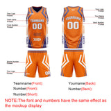 Custom Orange Purple Reversible Basketball Suit for Adults and Kids Personalized Jersey