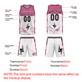 Custom White Pink Basketball Jersey Uniform Suit Printed Your Logo Name Number