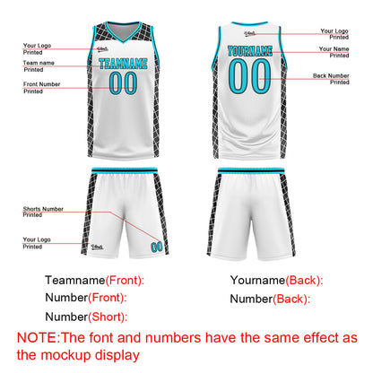 Custom White Black Blue Basketball Jersey Uniform Suit Printed Your Logo Name Number