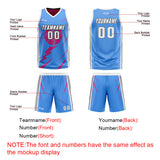 Custom Blue Pink Reversible Basketball Suit for Adults and Kids Personalized Jersey