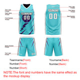 Custom Cyan Dull Purple Reversible Basketball Suit for Adults and Kids Personalized Jersey