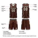 Custom Brown Cream Reversible Basketball Suit for Adults and Kids Personalized Jersey