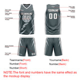 Custom Grey Light Grey Reversible Basketball Suit for Adults and Kids Personalized Jersey