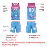 Custom Blue Pink Basketball Jersey Uniform Suit Printed Your Logo Name Number
