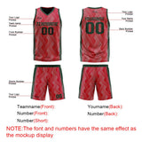 Custom Red Green Reversible Basketball Suit for Adults and Kids Personalized Jersey