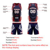 Custom Navy Red Reversible Basketball Suit for Adults and Kids Personalized Jersey
