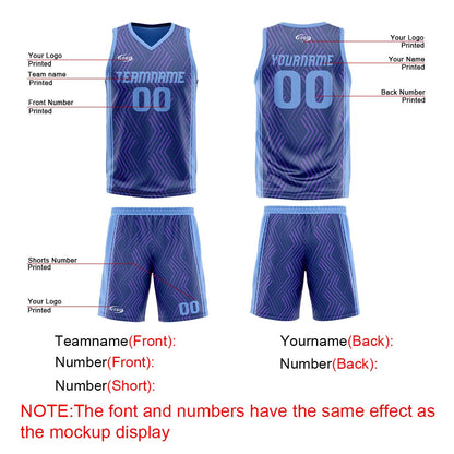 Custom Navy Blue Reversible Basketball Suit for Adults and Kids Personalized Jersey