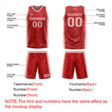 Custom Red Pink Reversible Basketball Suit for Adults and Kids Personalized Jersey