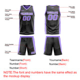 Custom Black Light Purple Reversible Basketball Suit for Adults and Kids Personalized Jersey