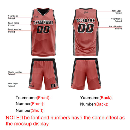 Custom Red Black Reversible Basketball Suit for Adults and Kids Personalized Jersey