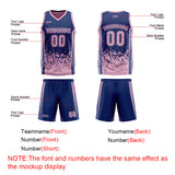 Custom Dull Blue Pink Reversible Basketball Suit for Adults and Kids Personalized Jersey