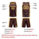 Custom Brown Yellow Reversible Basketball Suit for Adults and Kids Personalized Jersey