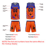Custom Orange Blue Basketball Jersey Uniform Suit Printed Your Logo Name Number