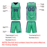 Custom Green Navy Reversible Basketball Suit for Adults and Kids Personalized Jersey