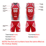 Custom Red Grey Reversible Basketball Suit for Adults and Kids Personalized Jersey