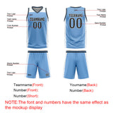 Custom Light Blue Black Basketball Jersey Uniform Suit Printed Your Logo Name Number
