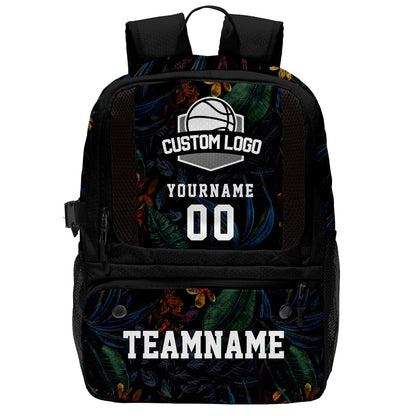 Custom Black Basketball Soccer Backpack Personalized Player Names - Numbers & Team Logo #150-BP-0914-0004