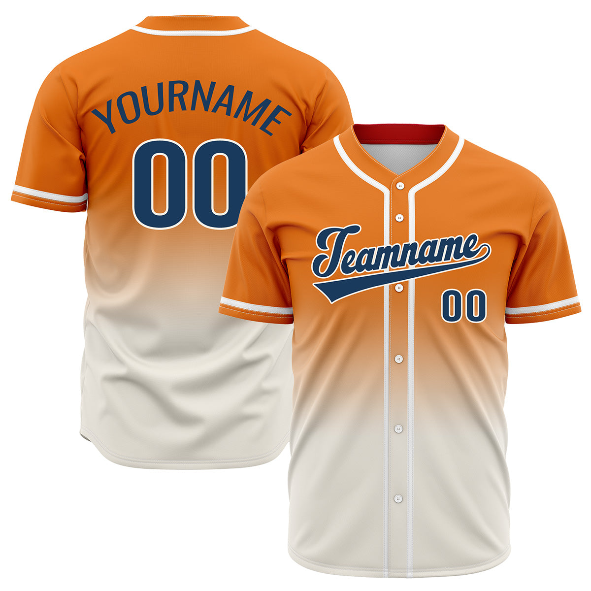 Custom Orange Off White Hip Hop Baseball Jersey Stitched Printed - Personalized Name Number Shirts #BB-0919-0079
