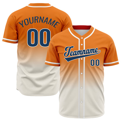 Custom Orange Off White Hip Hop Baseball Jersey Stitched Printed - Personalized Name Number Shirts #BB-0919-0079