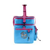 Portable Double Layer Cooler Bag - Waterproof Insulated Picnic Tote for Camping & Family Outings Blue Pink