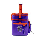 Custom Purple Orange All-Over Print Double Layer Insulated Cooler Bag - Waterproof 600D Oxford Picnic Tote for Team Events & Outdoor BBQ