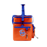 Custom Orange Blue All-Over Print Double Layer Insulated Cooler Bag - Waterproof 600D Oxford Picnic Tote for Team Events & Outdoor BBQ