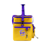 Custom Yellow Purple All-Over Print Double Layer Insulated Cooler Bag - Waterproof 600D Oxford Picnic Tote for Team Events & Outdoor BBQ