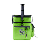 Custom Green Blue All-Over Print Double Layer Insulated Cooler Bag - Waterproof 600D Oxford Picnic Tote for Team Events & Outdoor BBQ