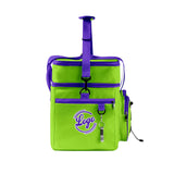 Custom Green Purple All-Over Print Double Layer Insulated Cooler Bag - Waterproof 600D Oxford Picnic Tote for Team Events & Outdoor BBQ