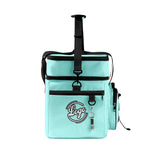 Custom Cyan Black All-Over Print Double Layer Insulated Cooler Bag - Waterproof 600D Oxford Picnic Tote for Team Events & Outdoor BBQ