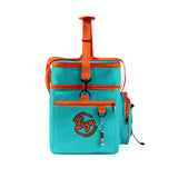 Custom Cyan Orange All-Over Print Double Layer Insulated Cooler Bag - Waterproof 600D Oxford Picnic Tote for Team Events & Outdoor BBQ