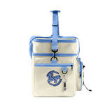 Custom Cream Blue All-Over Print Double Layer Insulated Cooler Bag - Waterproof 600D Oxford Picnic Tote for Team Events & Outdoor BBQ