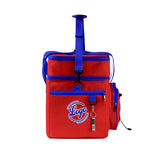 Custom Red Blue All-Over Print Double Layer Insulated Cooler Bag - Waterproof 600D Oxford Picnic Tote for Team Events & Outdoor BBQ