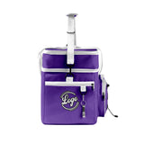 Custom Purple White All-Over Print Double Layer Insulated Cooler Bag - Waterproof 600D Oxford Picnic Tote for Team Events & Outdoor BBQ