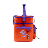 Custom Orange Purple All-Over Print Double Layer Insulated Cooler Bag - Waterproof 600D Oxford Picnic Tote for Team Events & Outdoor BBQ