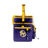 Custom Purple Yellow All-Over Print Double Layer Insulated Cooler Bag - Waterproof 600D Oxford Picnic Tote for Team Events & Outdoor BBQ