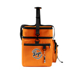 Custom Orange Black All-Over Print Double Layer Insulated Cooler Bag - Waterproof 600D Oxford Picnic Tote for Team Events & Outdoor BBQ