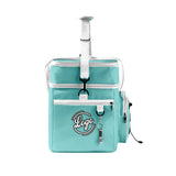 Custom Cyan White All-Over Print Double Layer Insulated Cooler Bag - Waterproof 600D Oxford Picnic Tote for Team Events & Outdoor BBQ