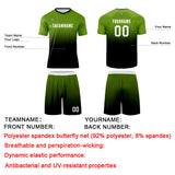 Custom Olive Green Black Uniform Jersey Kids Adults Personalized Set Jersey Shirt
