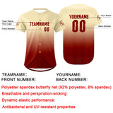 Custom White Red Baseball Jersey Personalized Gradient Team Uniforms Shirt with Name Number