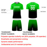 Custom Green Black Uniform Jersey Kids Adults Personalized Set Jersey Shirt