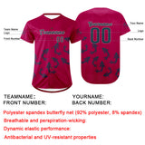 Custom Bright Pink Dark Blue Baseball Jersey Personalized Gradient Team Uniforms Shirt with Name Number