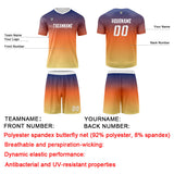 Custom Blue Orange Yellow Uniform Jersey Kids Adults Personalized Set Jersey Shirt