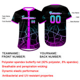 Custom Black Bright Purple Lakes Blue Baseball Jersey Personalized Gradient Team Uniforms Shirt with Name Number