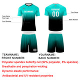 Custom Mint Blue Black Uniform Jersey Kids Adults Personalized Set Jersey Shirt