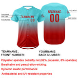 Custom Blue Red Baseball Jersey Personalized Gradient Team Uniforms Shirt with Name Number