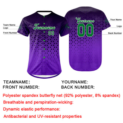Custom Black Purple Baseball Jersey Personalized Gradient Team Uniforms Shirt with Name Number