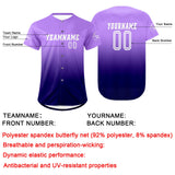 Custom Purple Dark Purple Baseball Jersey Personalized Gradient Team Uniforms Shirt with Name Number