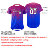 Custom Red Blue Baseball Jersey Personalized Gradient Team Uniforms Shirt with Name Number